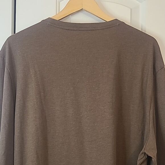 Untuckit Aston Heather Brown Long-Sleeve T-Shirt Size XXL - Picture 5 of 9